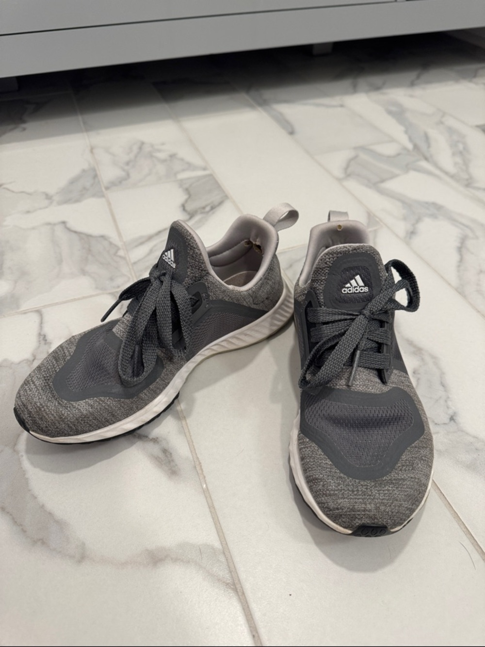 adidas Gray Knit Athletic Sneakers